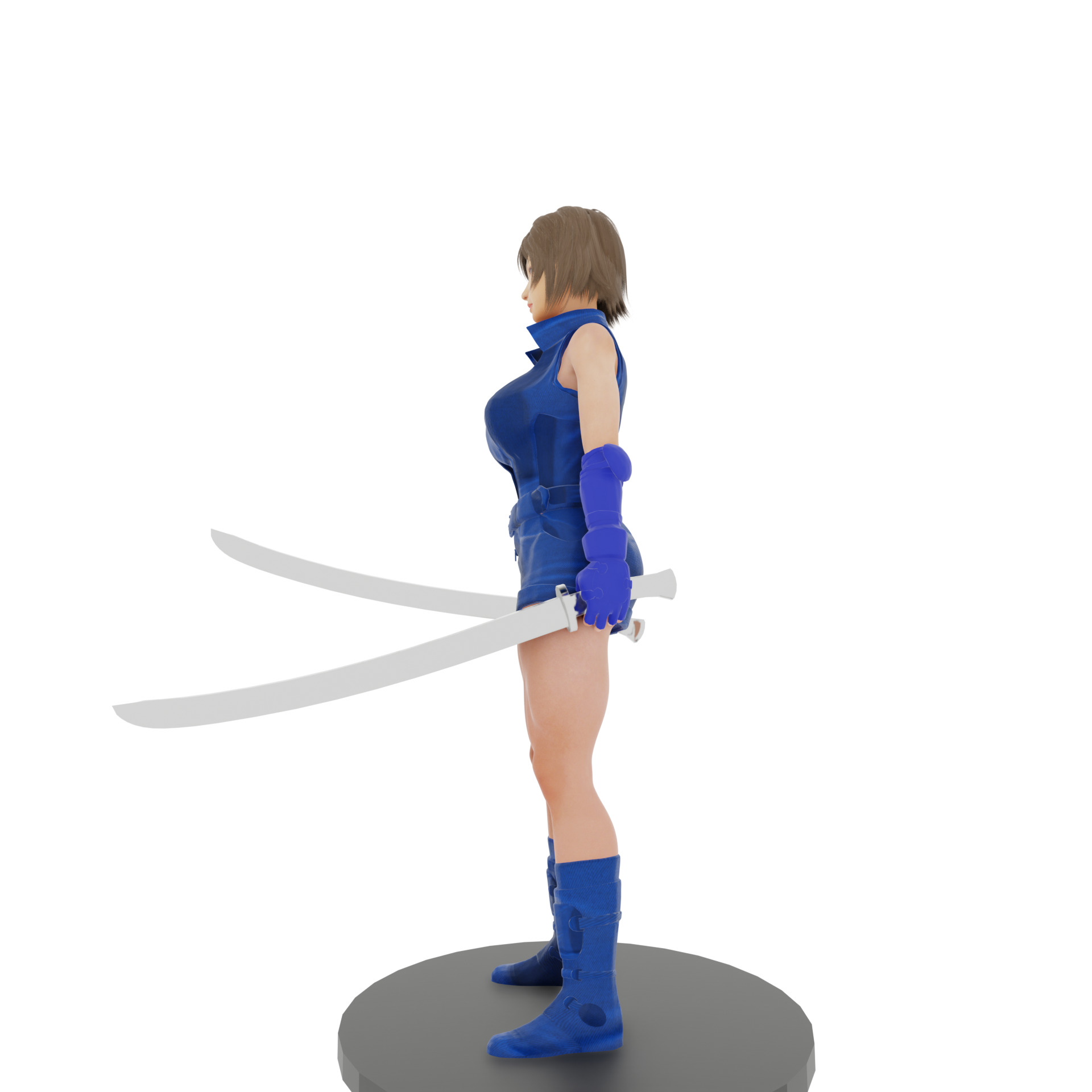 Chinese Modern Sword Fighter Woman 3D print model_3