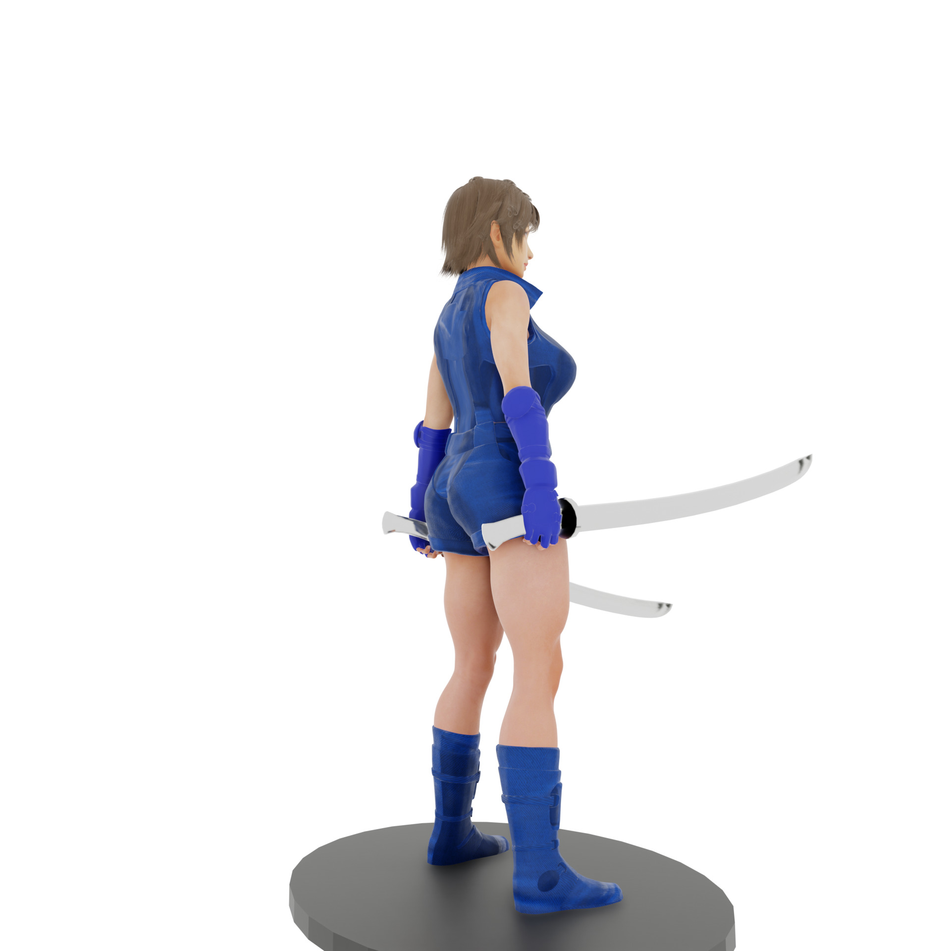 Chinese Modern Sword Fighter Woman 3D print model_6