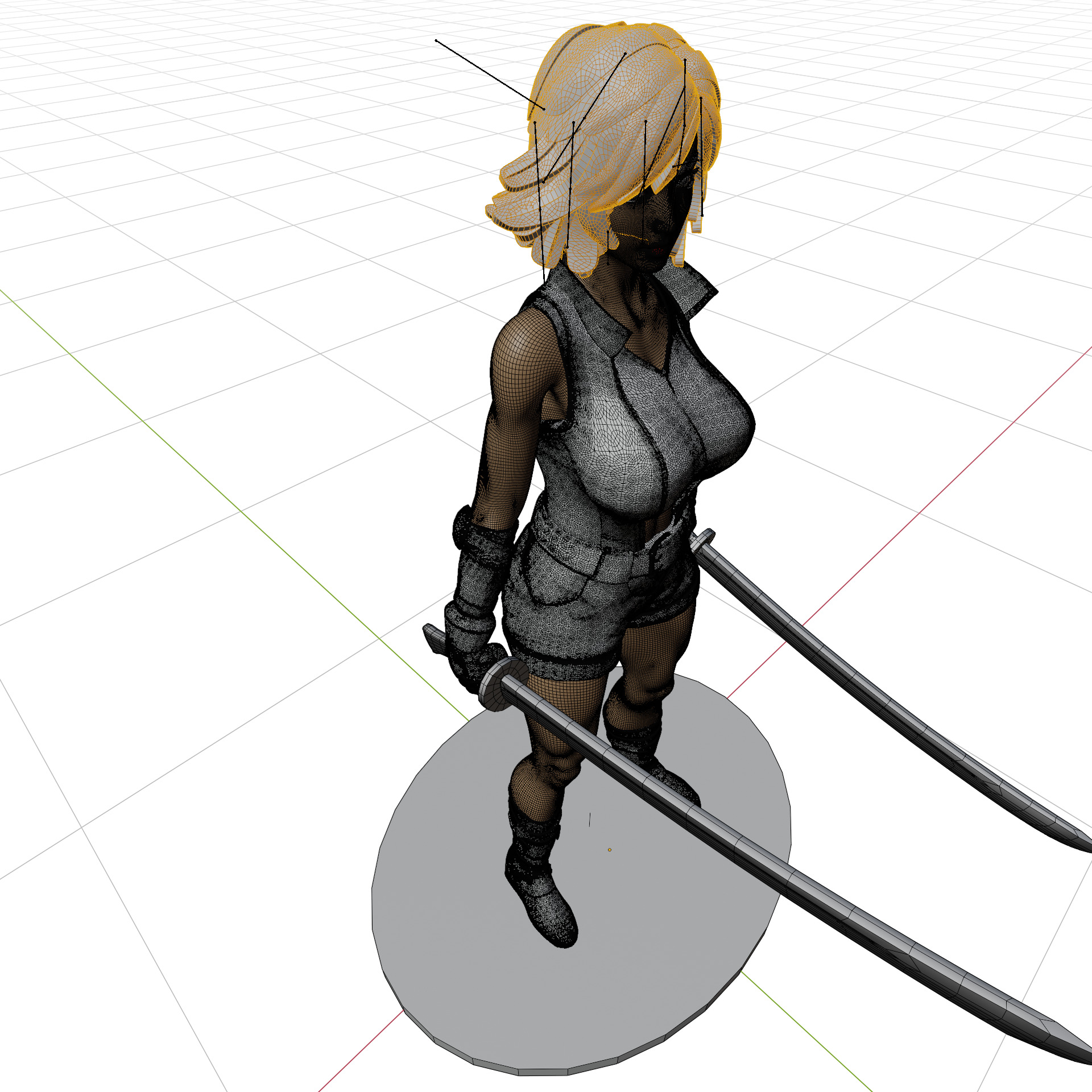 Chinese Modern Sword Fighter Woman 3D print model_8