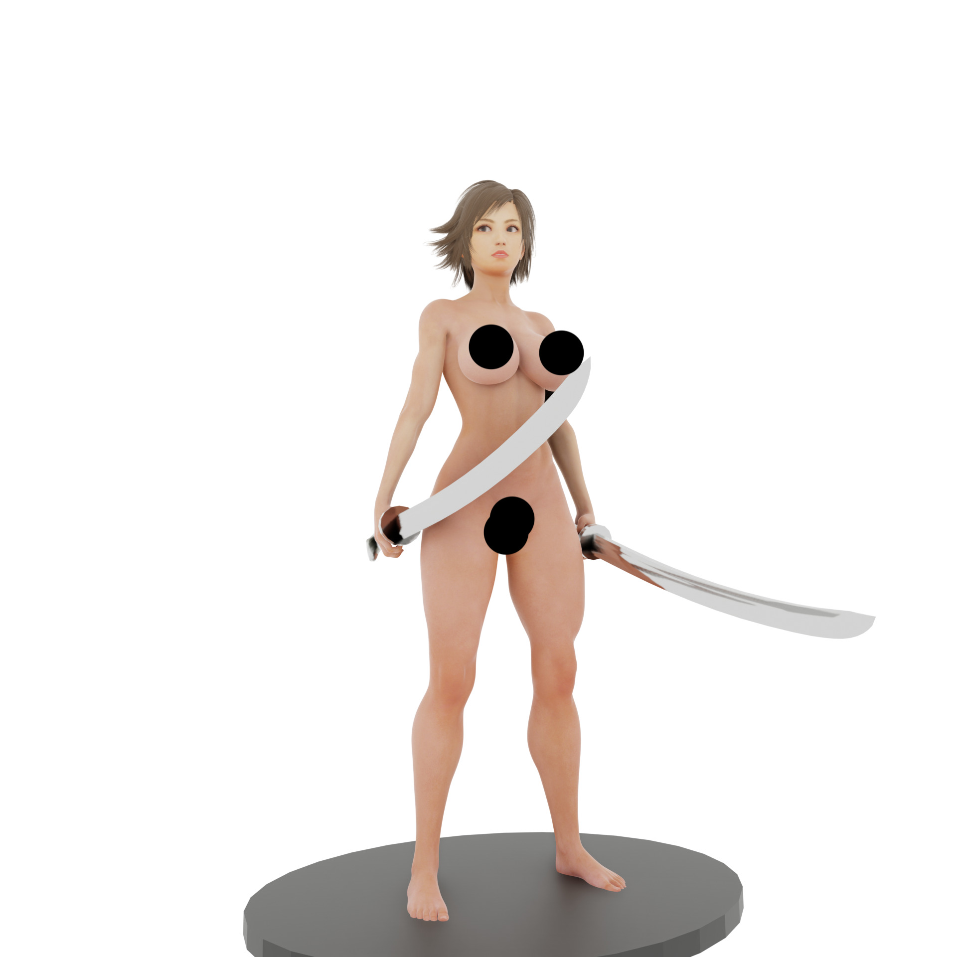 Chinese Modern Sword Fighter Woman 3D print model_5