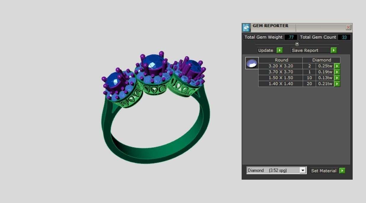 Diamond Rings 3D print model_3