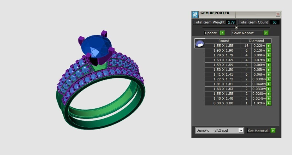 Solitaire Rings 3D print model_3
