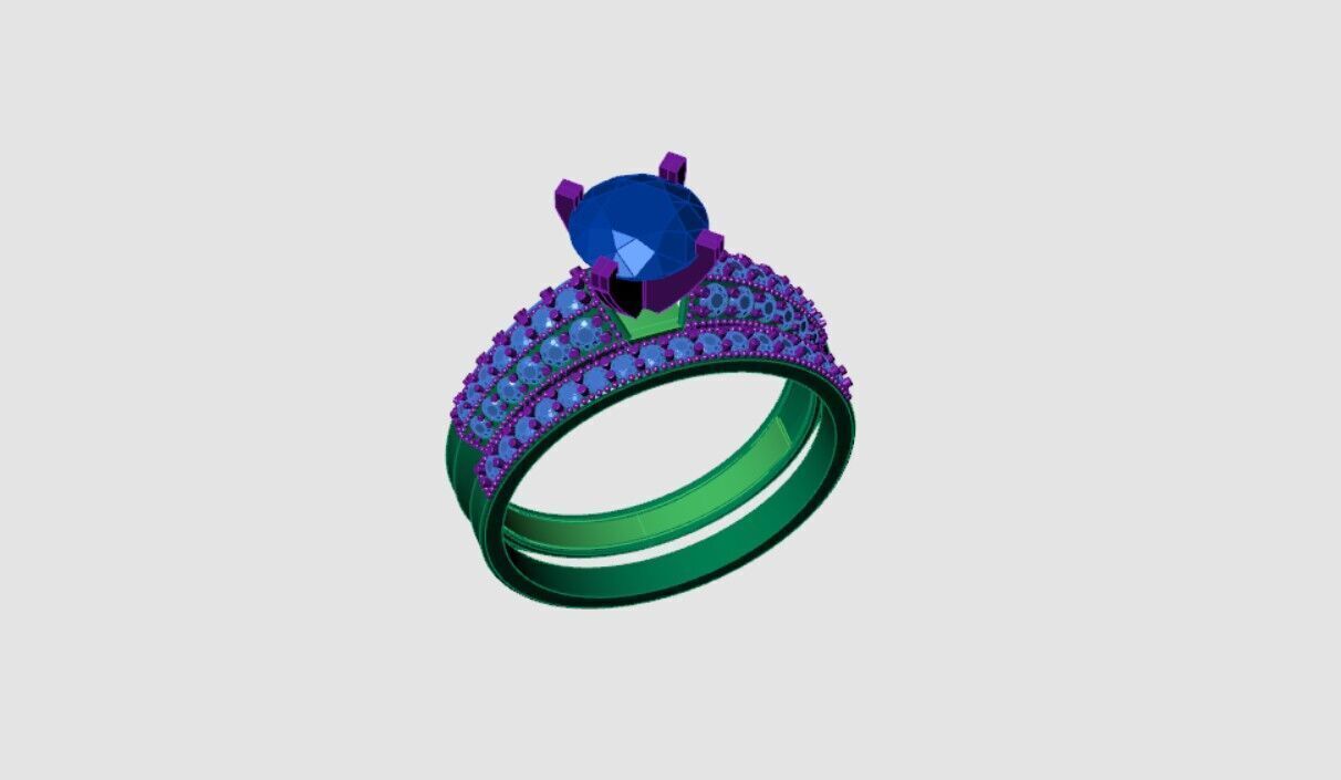 Solitaire Rings 3D print model_2