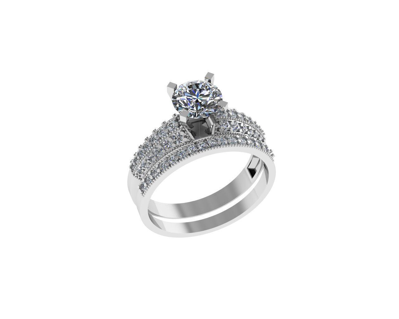 Solitaire Rings 3D print model_1