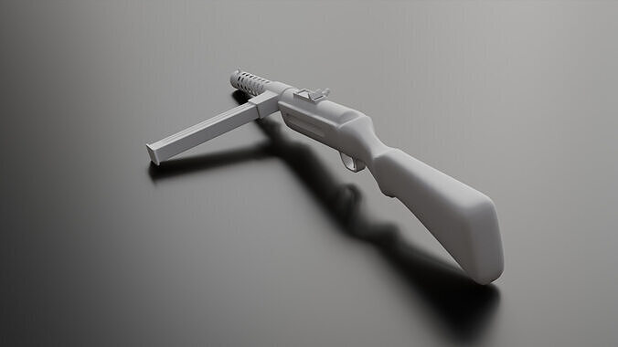 MP18 Submachine Gun Blender 3D Model No Textures 3D model
