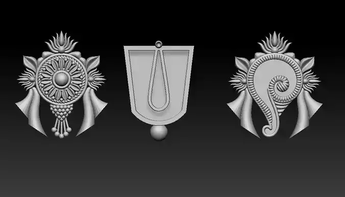 Shankha Chakra 3D model 3D print model 3D print model