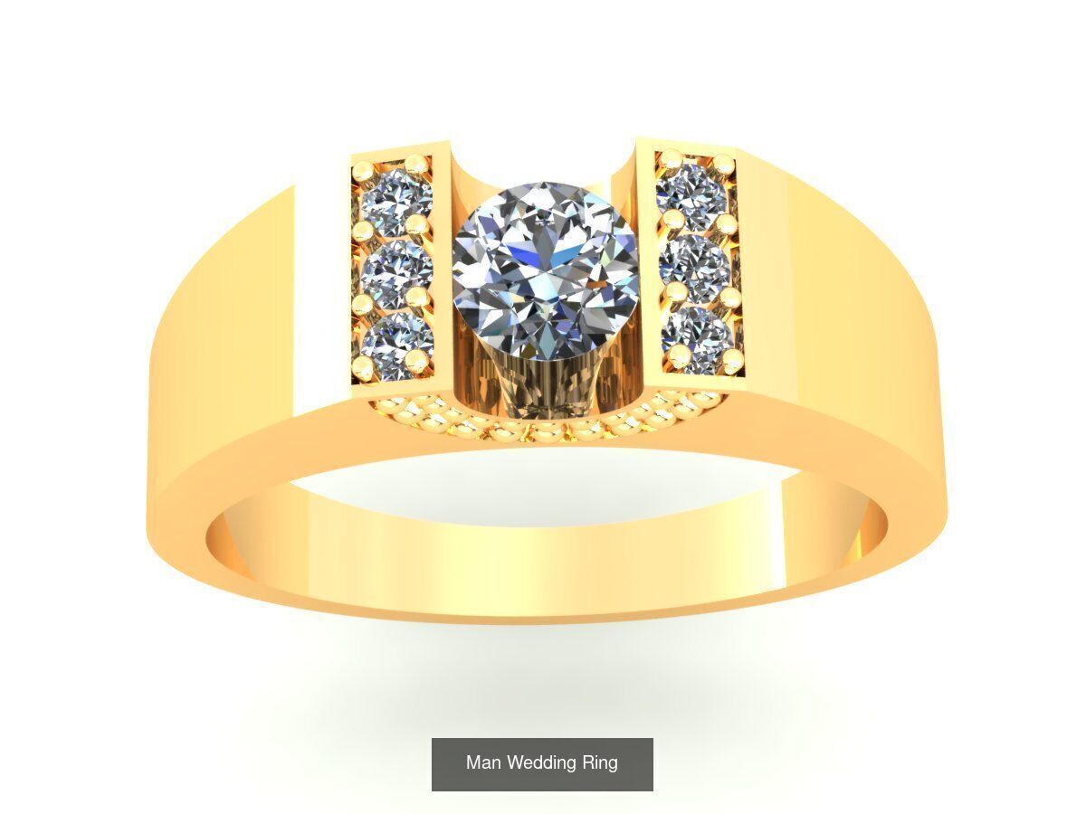 Man Wedding Diamond Ring 3D Model Collection_11