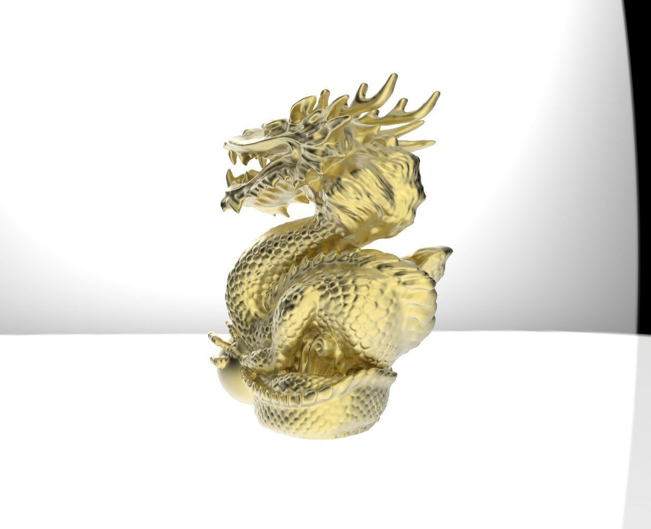 Dragon statue 3D print model_5