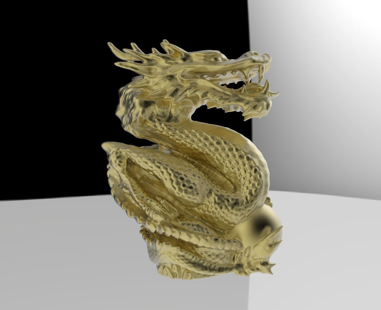 Dragon statue 3D print model_0