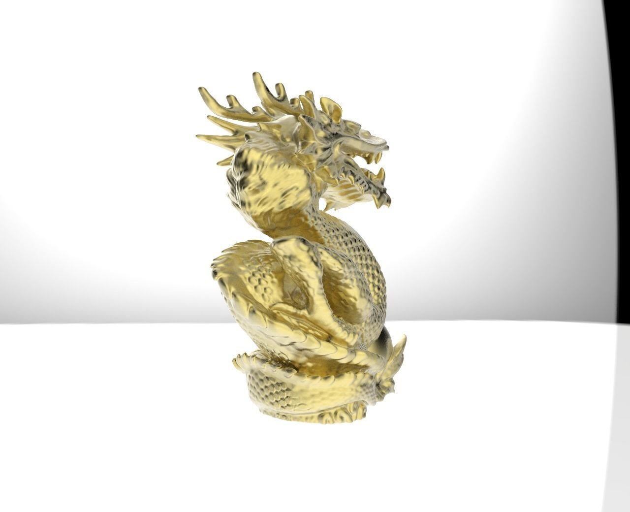 Dragon statue 3D print model_4