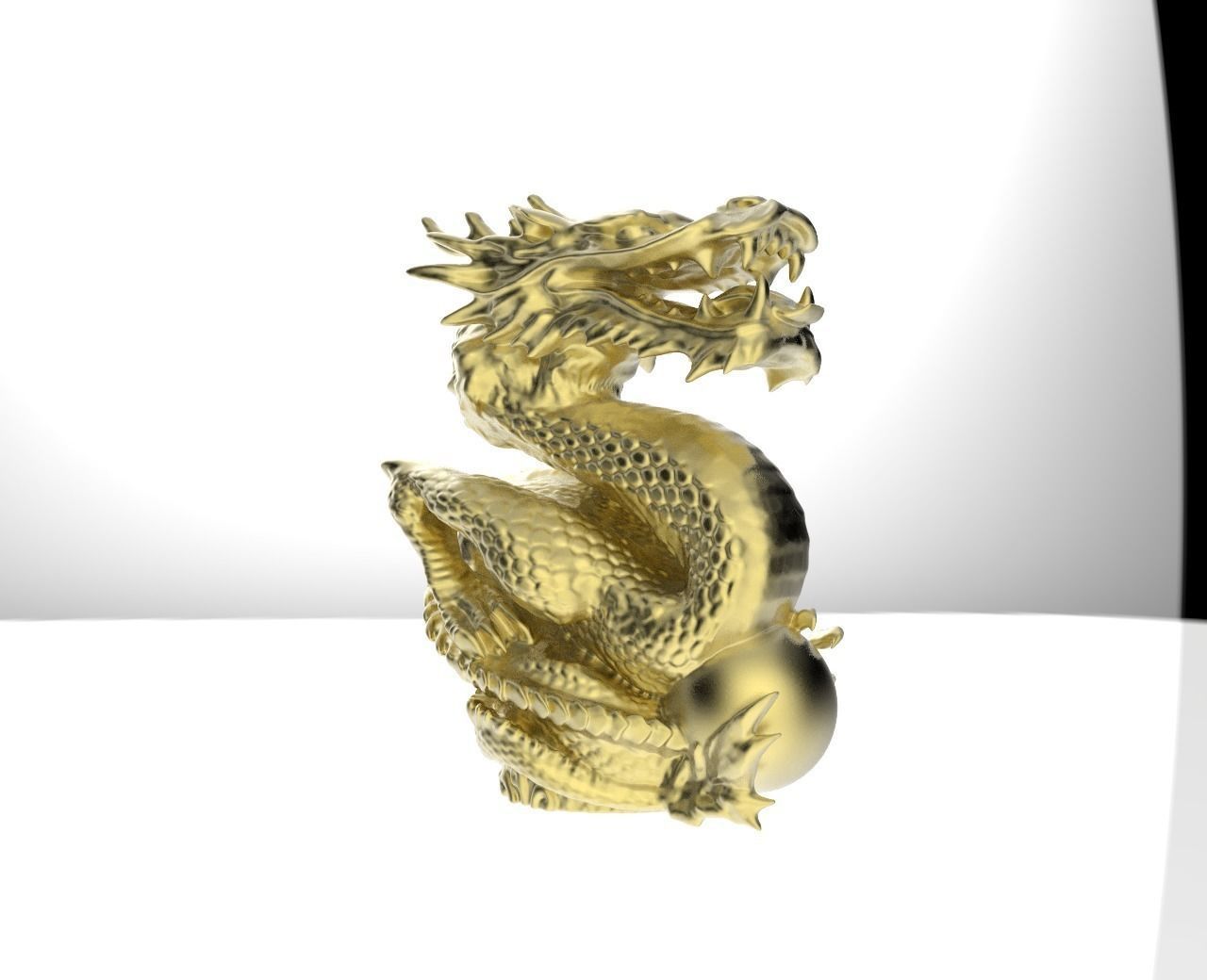 Dragon statue 3D print model_3