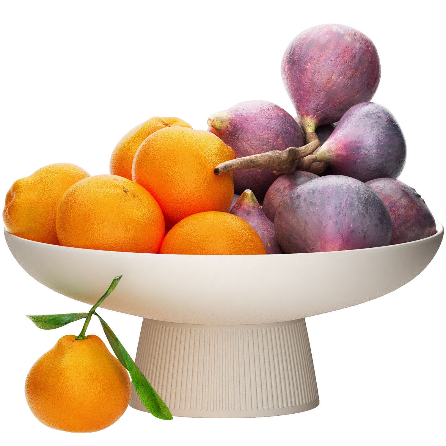 bowl of mandarin and figs 3D model_1