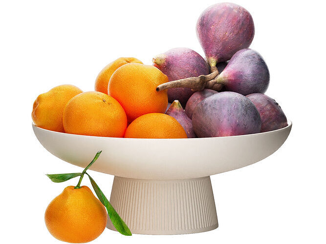 bowl of mandarin and figs 3D model