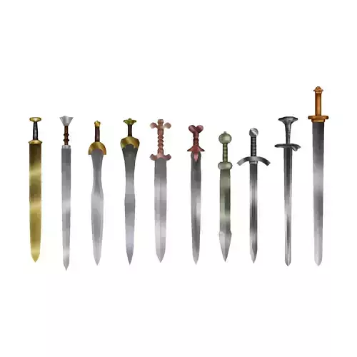 Hand Painted Swords Pack 4 Low-poly 3D model Hand Painted Swords Pack 4 Low-poly 3D model