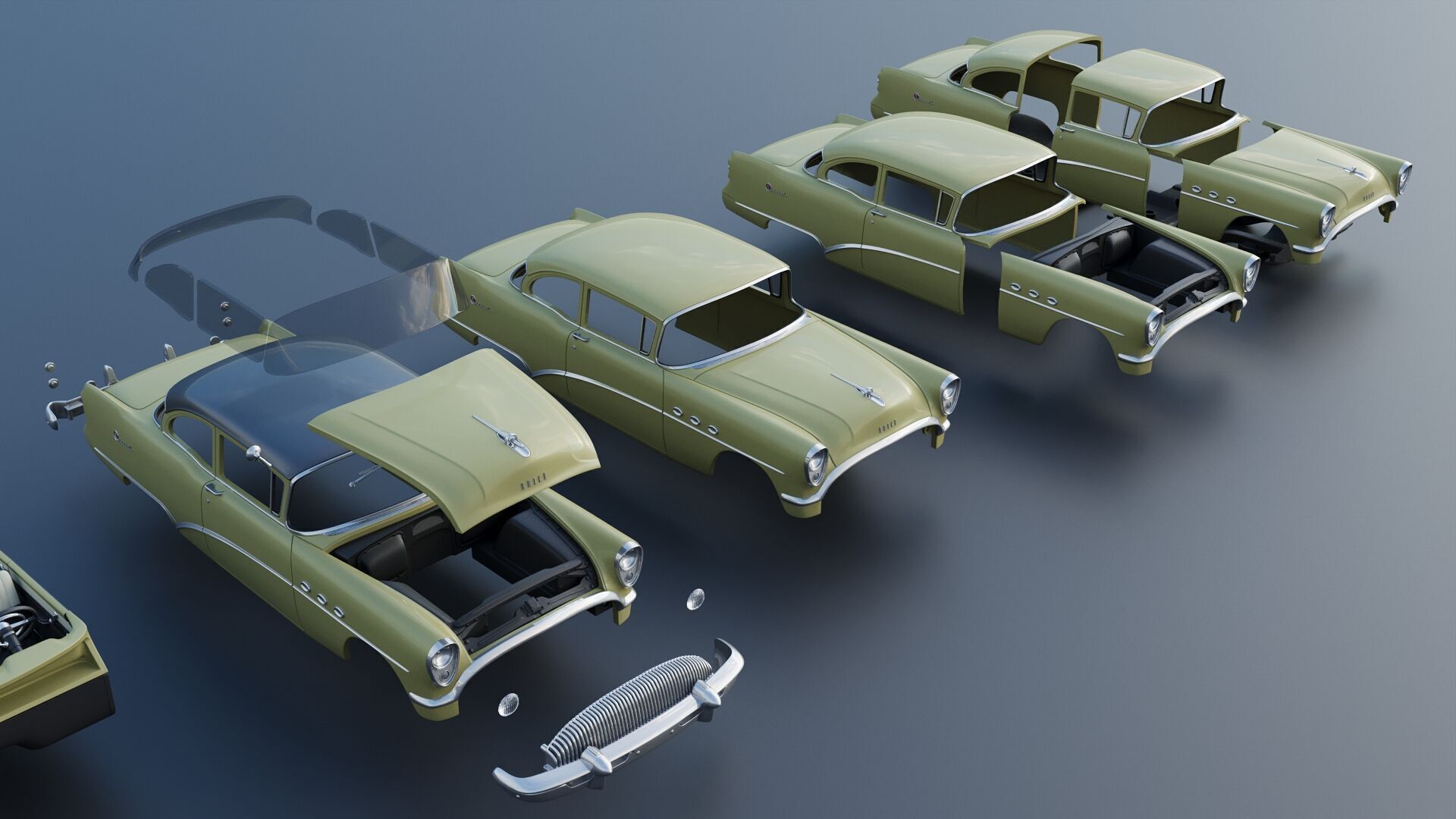 Buick Special 2-Door Sedan 1954 3D print model_23