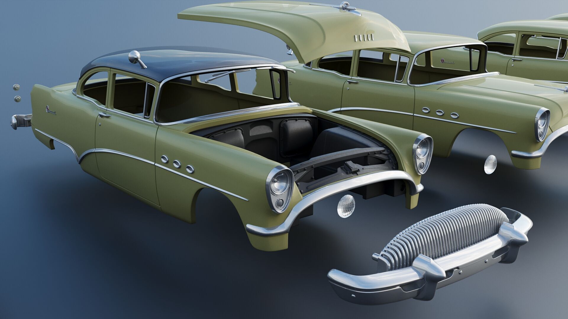 Buick Special 2-Door Sedan 1954 3D print model_22