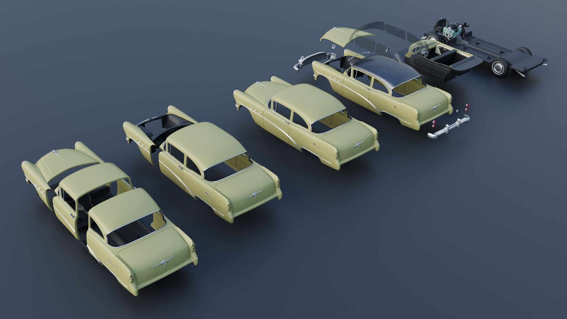 Buick Special 2-Door Sedan 1954 3D print model_19