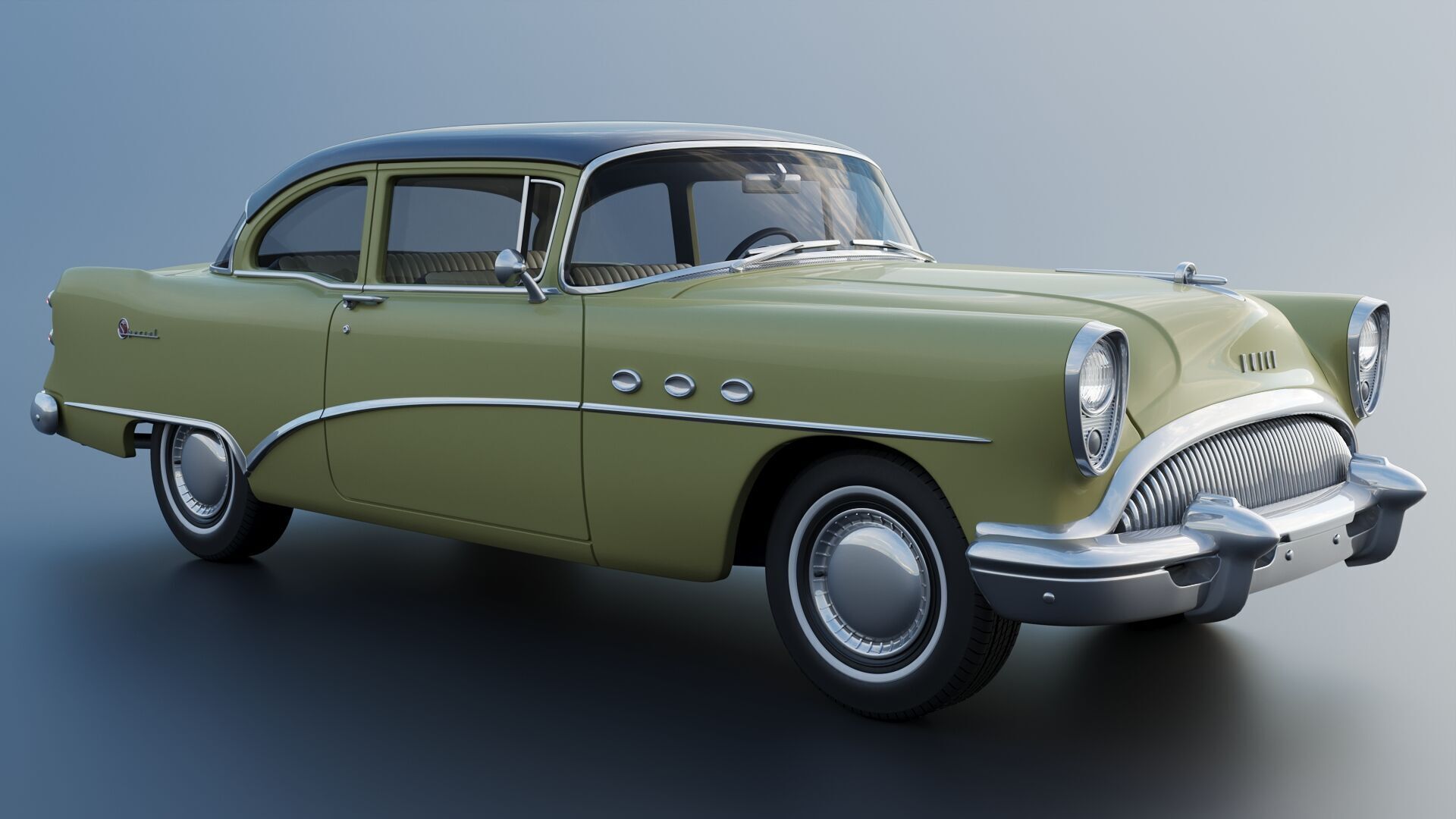 Buick Special 2-Door Sedan 1954 3D print model_9