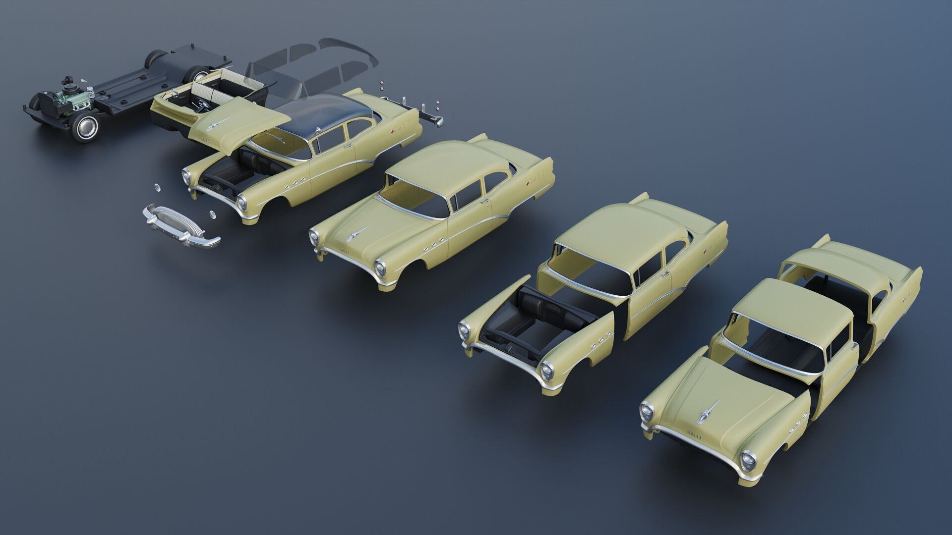 Buick Special 2-Door Sedan 1954 3D print model_17