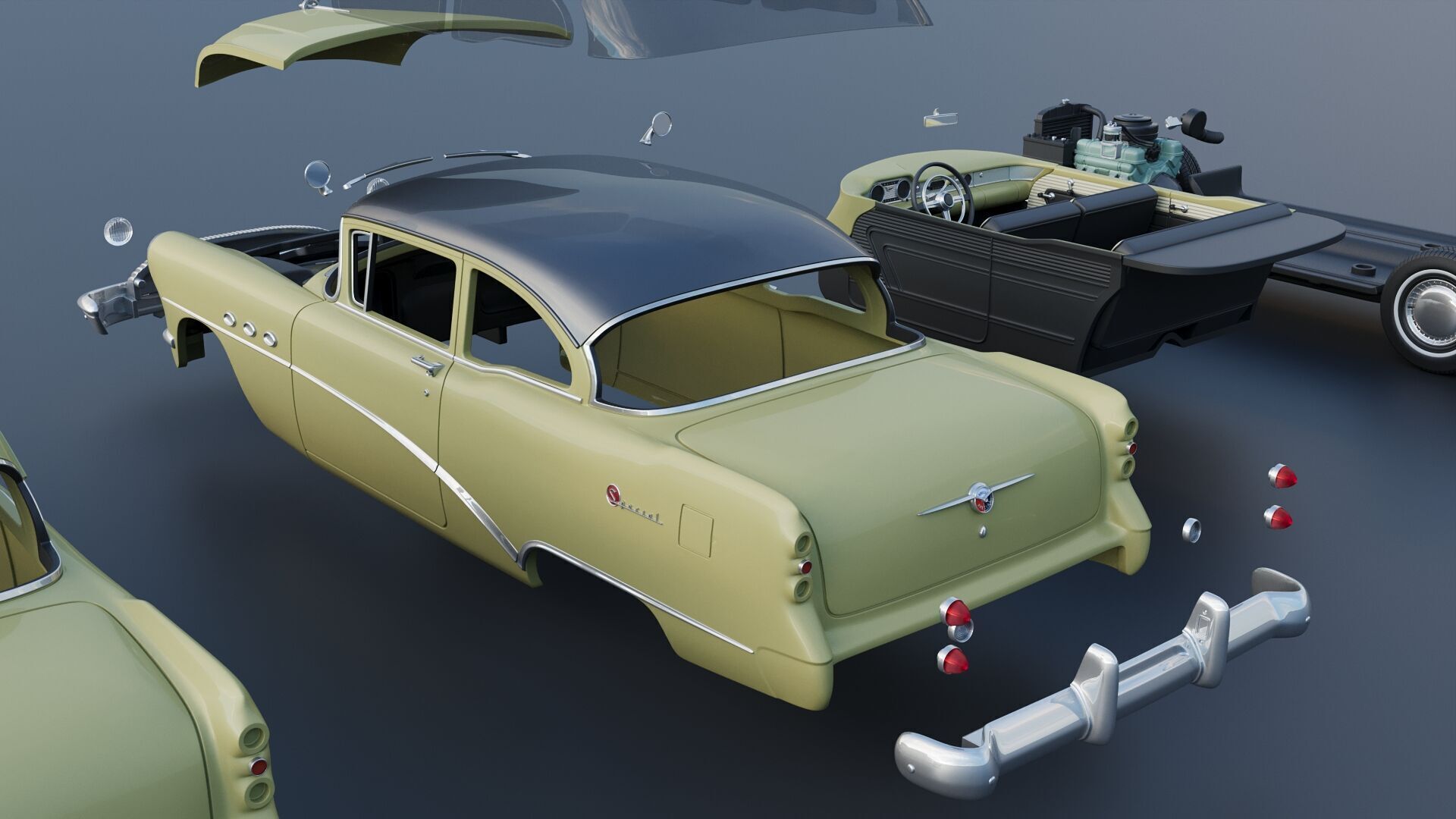 Buick Special 2-Door Sedan 1954 3D print model_20