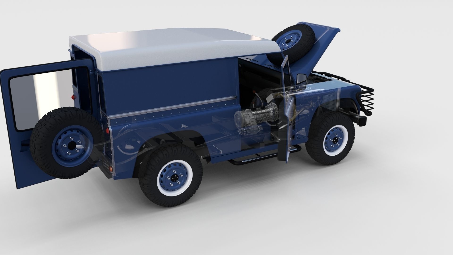 Full Land Rover Defender 90 Hard Top seethrough rev 3D model_20
