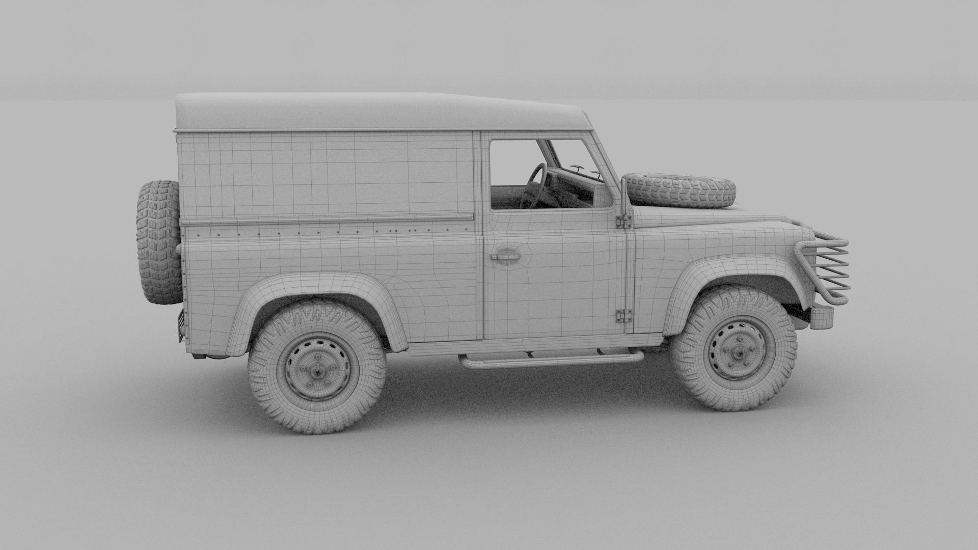 Full Land Rover Defender 90 Hard Top seethrough rev 3D model_38