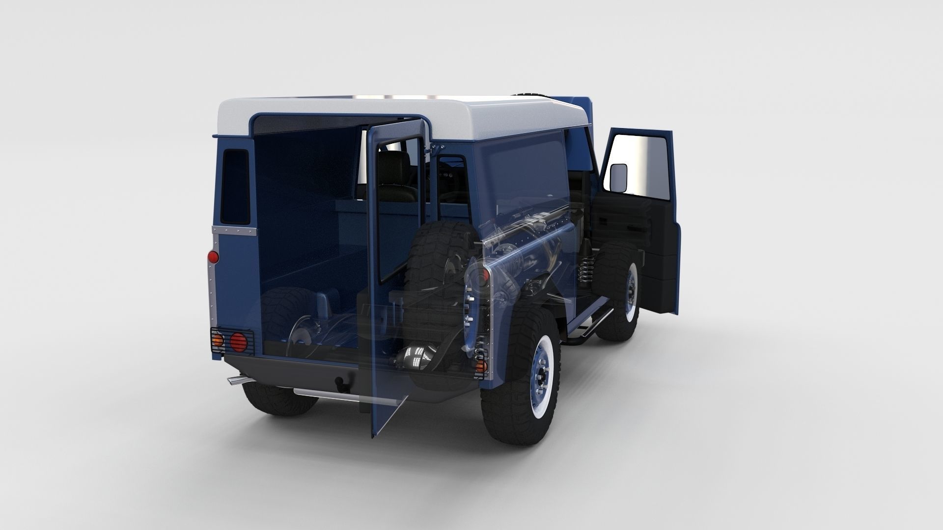 Full Land Rover Defender 90 Hard Top seethrough rev 3D model_14