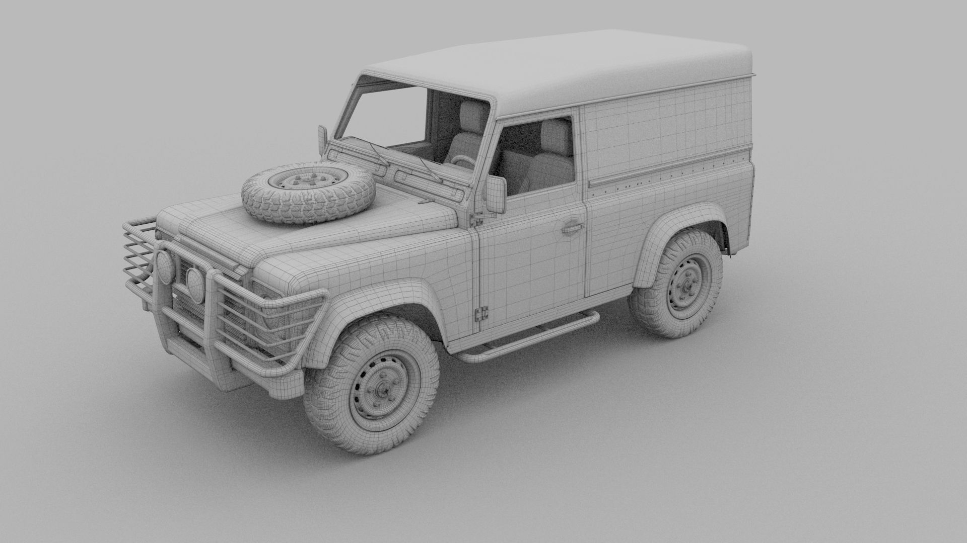 Full Land Rover Defender 90 Hard Top seethrough rev 3D model_32