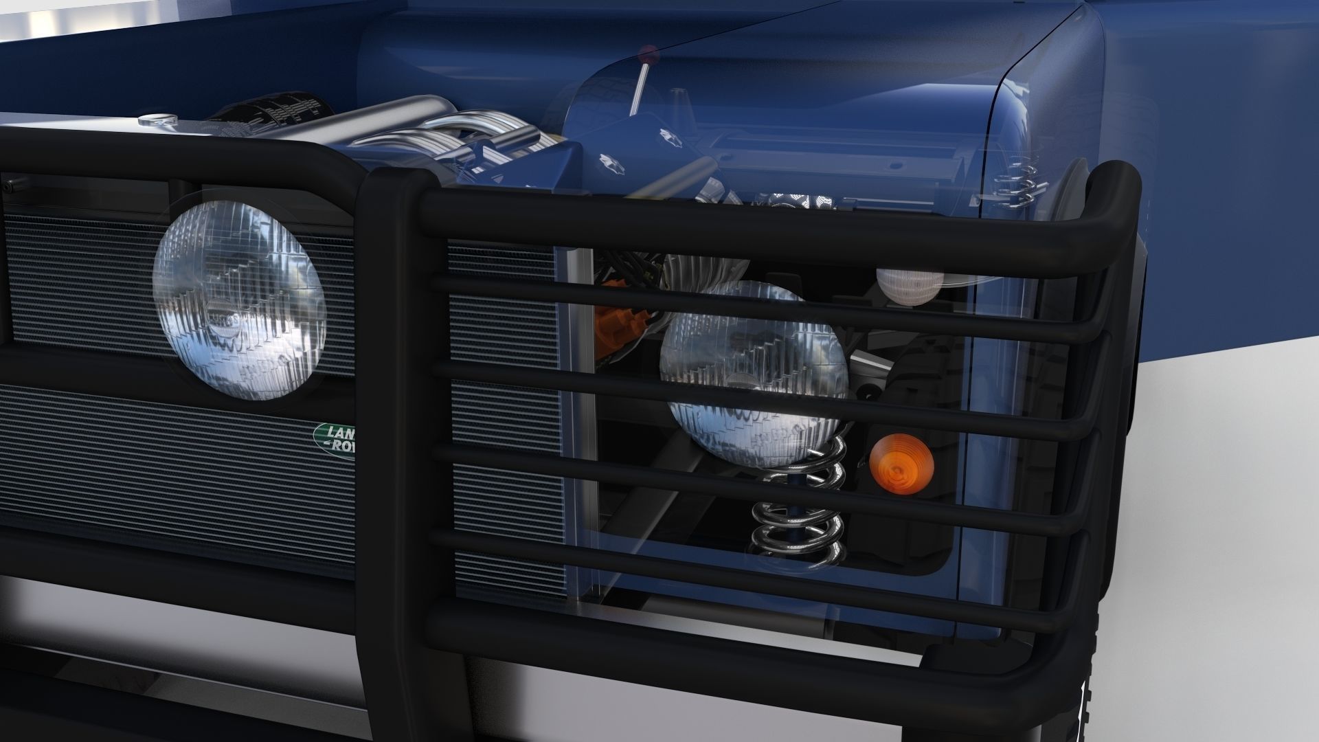 Full Land Rover Defender 90 Hard Top seethrough rev 3D model_6