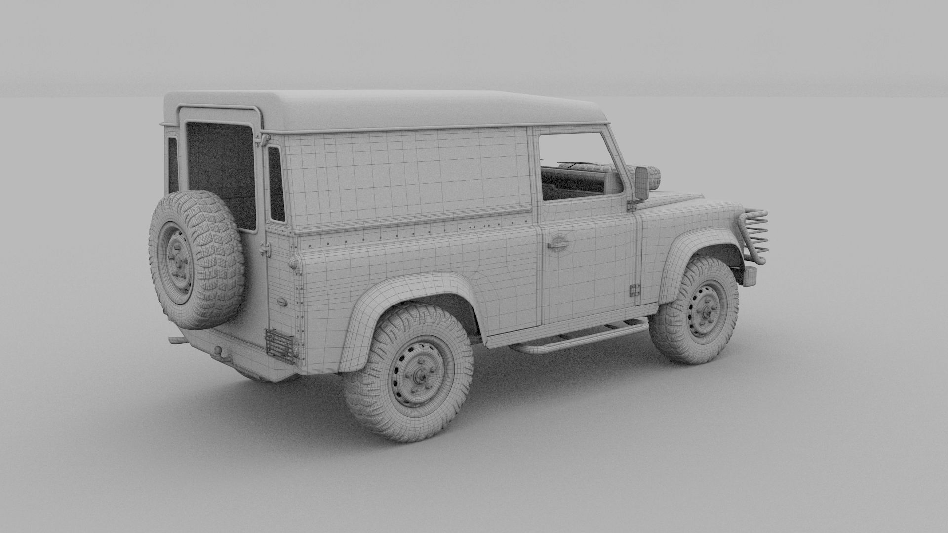 Full Land Rover Defender 90 Hard Top seethrough rev 3D model_25