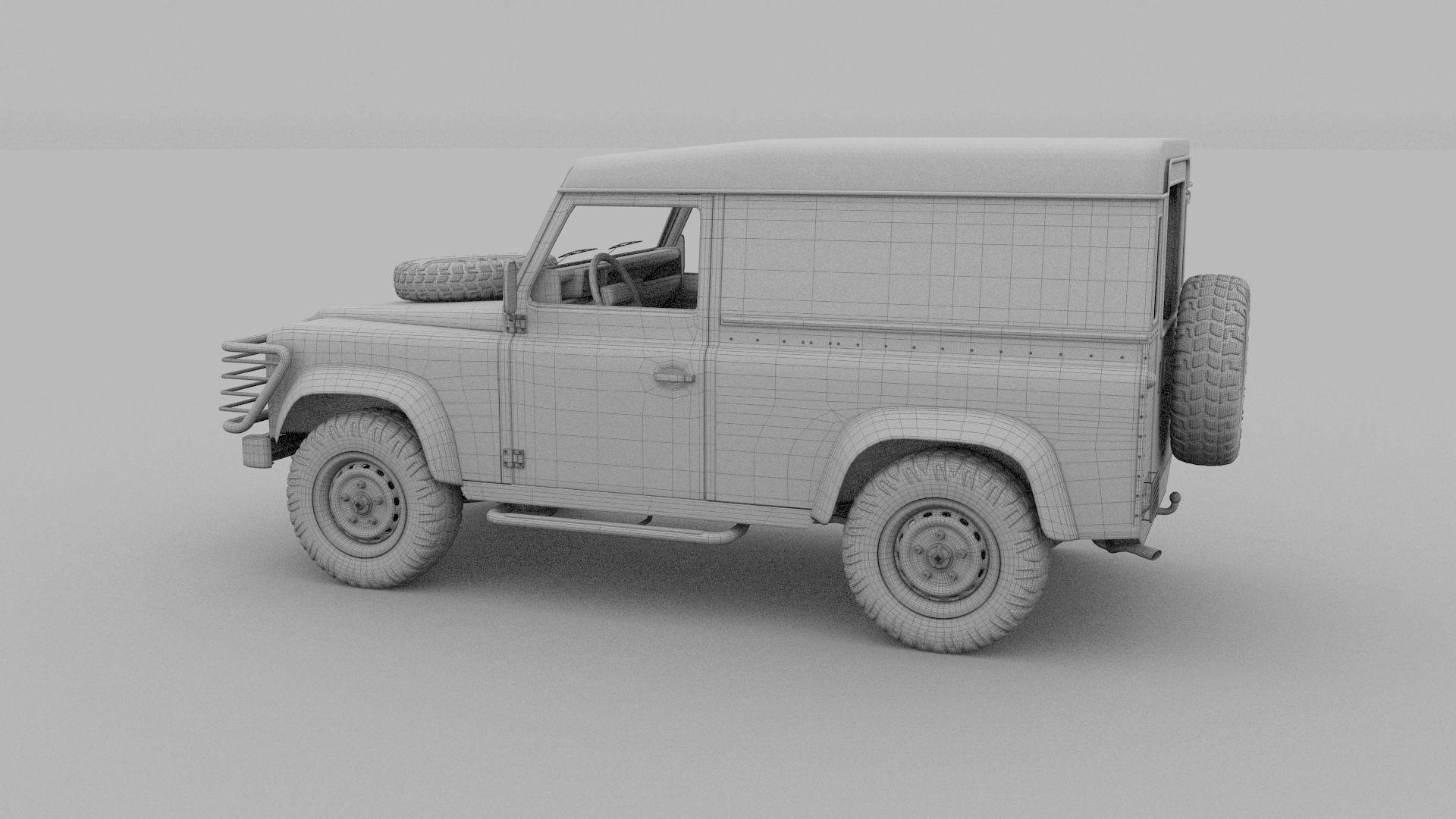Full Land Rover Defender 90 Hard Top seethrough rev 3D model_31