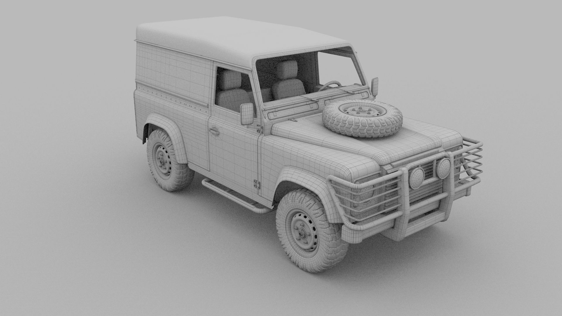 Full Land Rover Defender 90 Hard Top seethrough rev 3D model_27