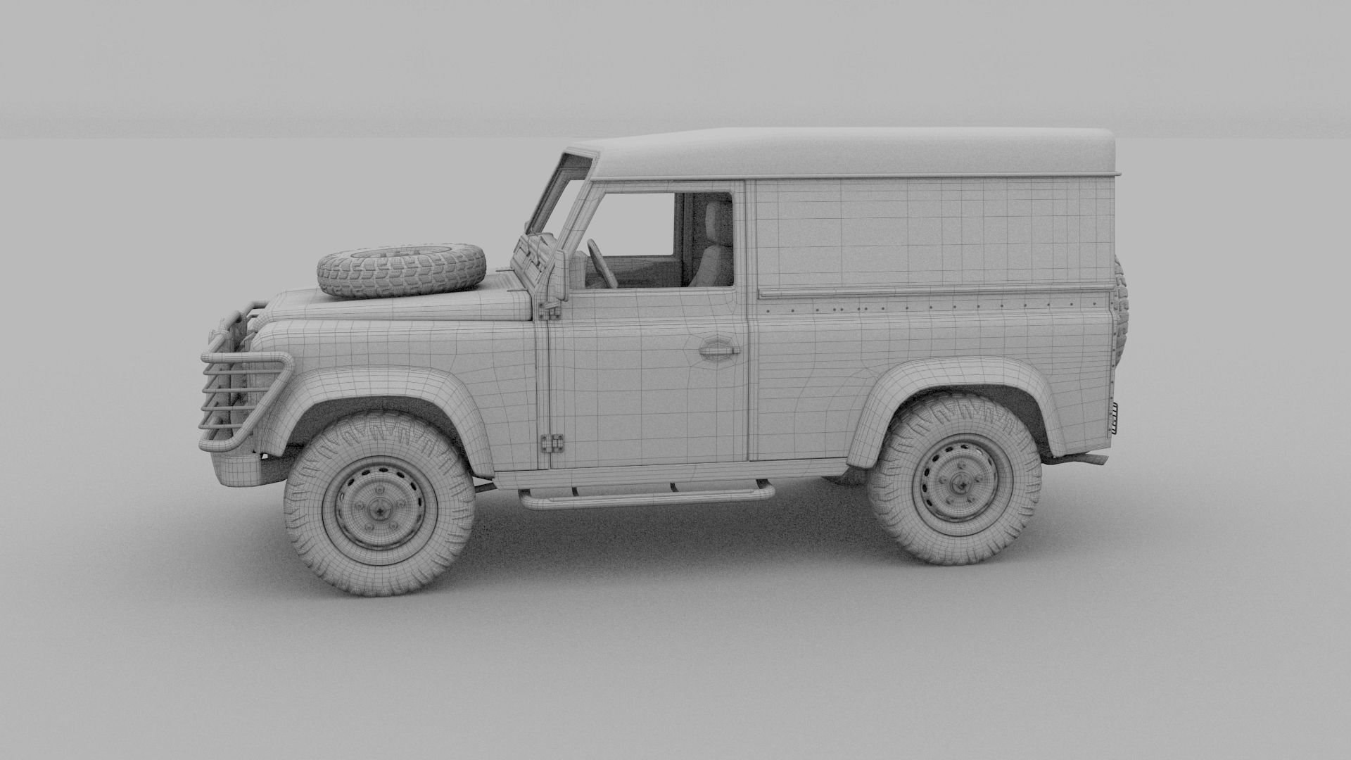 Full Land Rover Defender 90 Hard Top seethrough rev 3D model_23