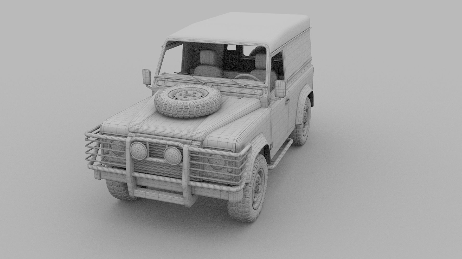 Full Land Rover Defender 90 Hard Top seethrough rev 3D model_34