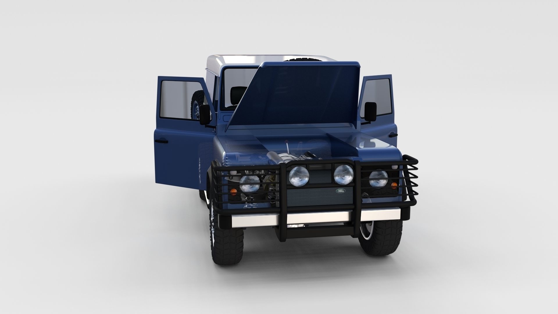 Full Land Rover Defender 90 Hard Top seethrough rev 3D model_2
