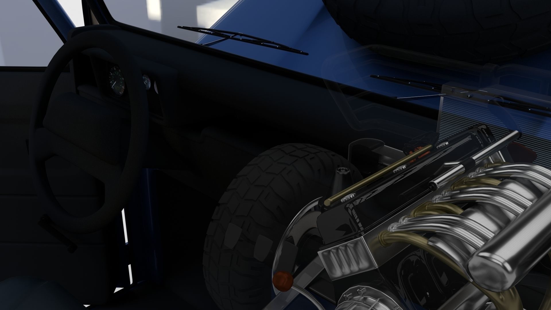 Full Land Rover Defender 90 Hard Top seethrough rev 3D model_18