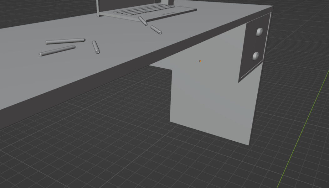 Realistic Low Poly Office Desk Scene with laptop Free low-poly 3D model_7