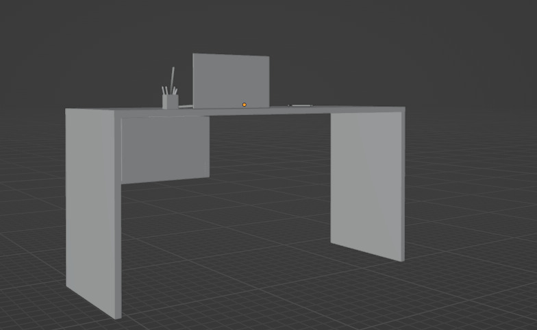 Realistic Low Poly Office Desk Scene with laptop Free low-poly 3D model_4