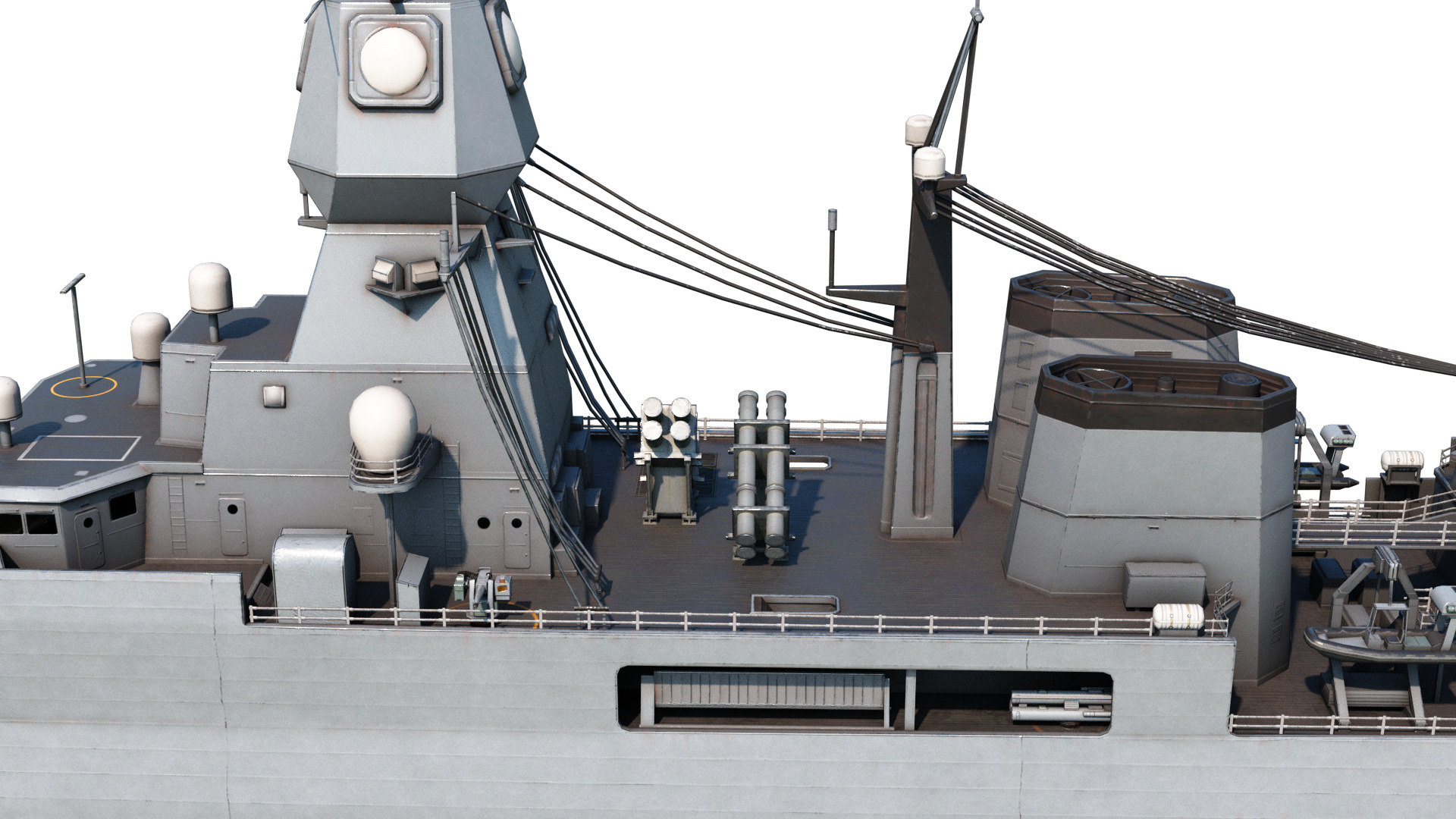 German navy F124 Sachsen-class frigate Low-poly 3D model_11