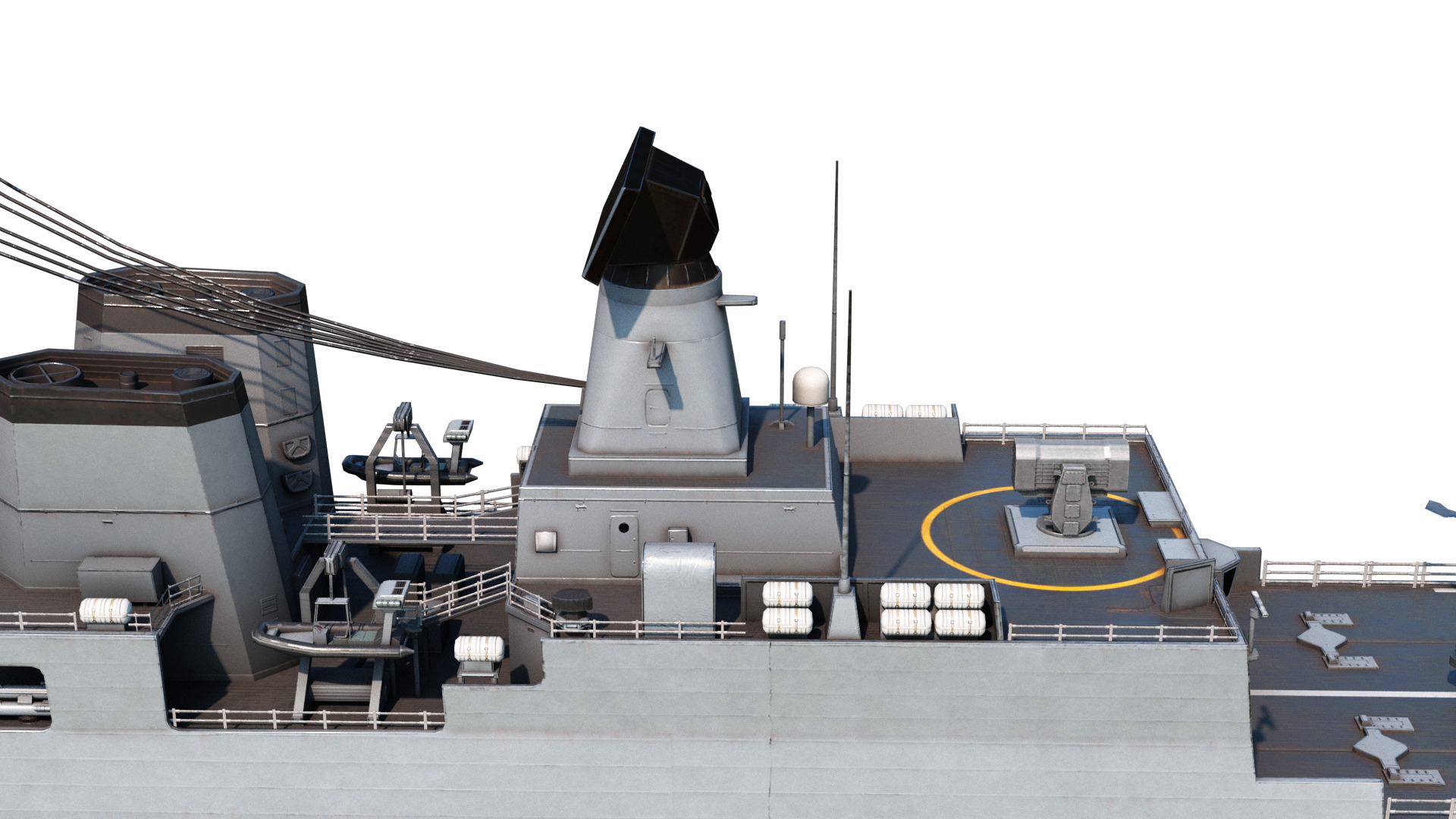 German navy F124 Sachsen-class frigate Low-poly 3D model_12