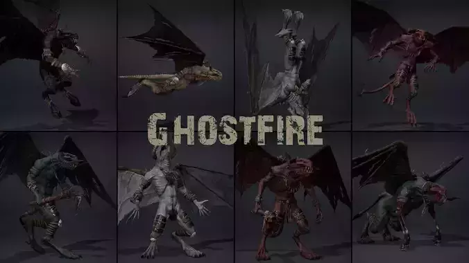 Ghostfire Low-poly 3D model
