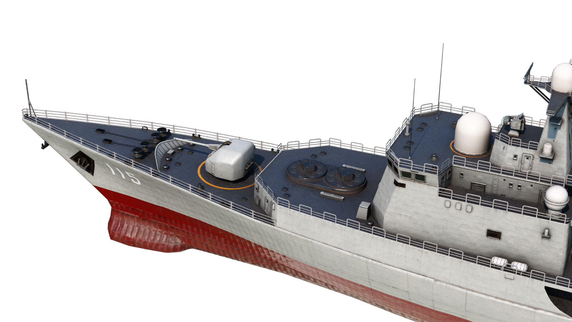 Chinese Navy Type 051C Destroyer PLAN Luzhou-class destroyer Low-poly 3D model_7
