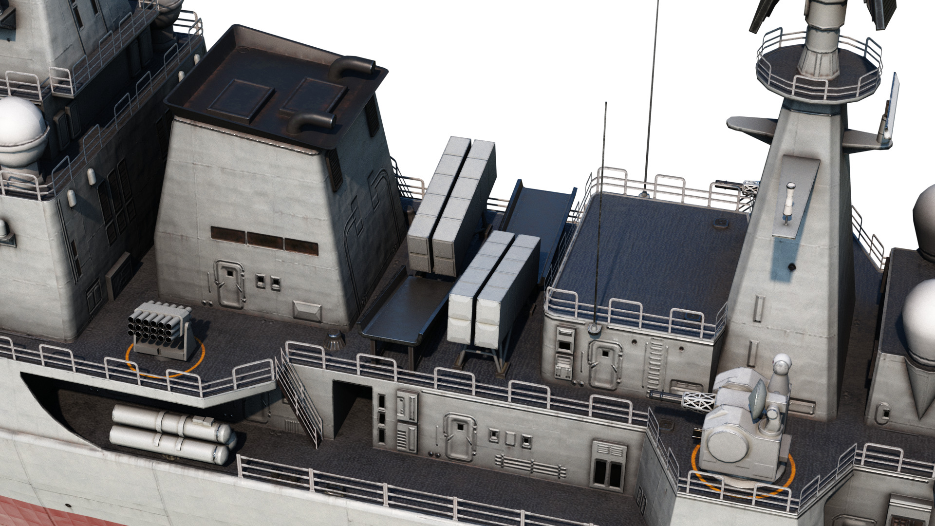 Chinese Navy Type 051C Destroyer PLAN Luzhou-class destroyer Low-poly 3D model_8