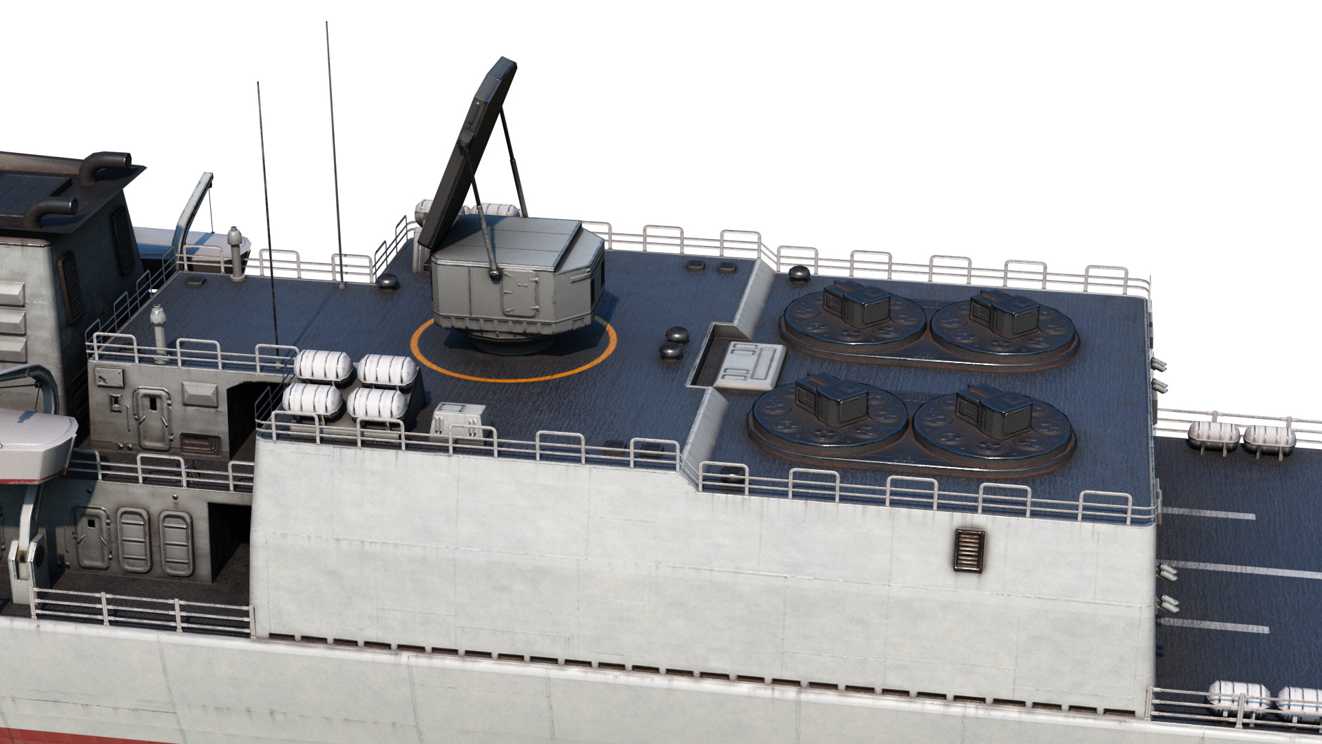 Chinese Navy Type 051C Destroyer PLAN Luzhou-class destroyer Low-poly 3D model_9