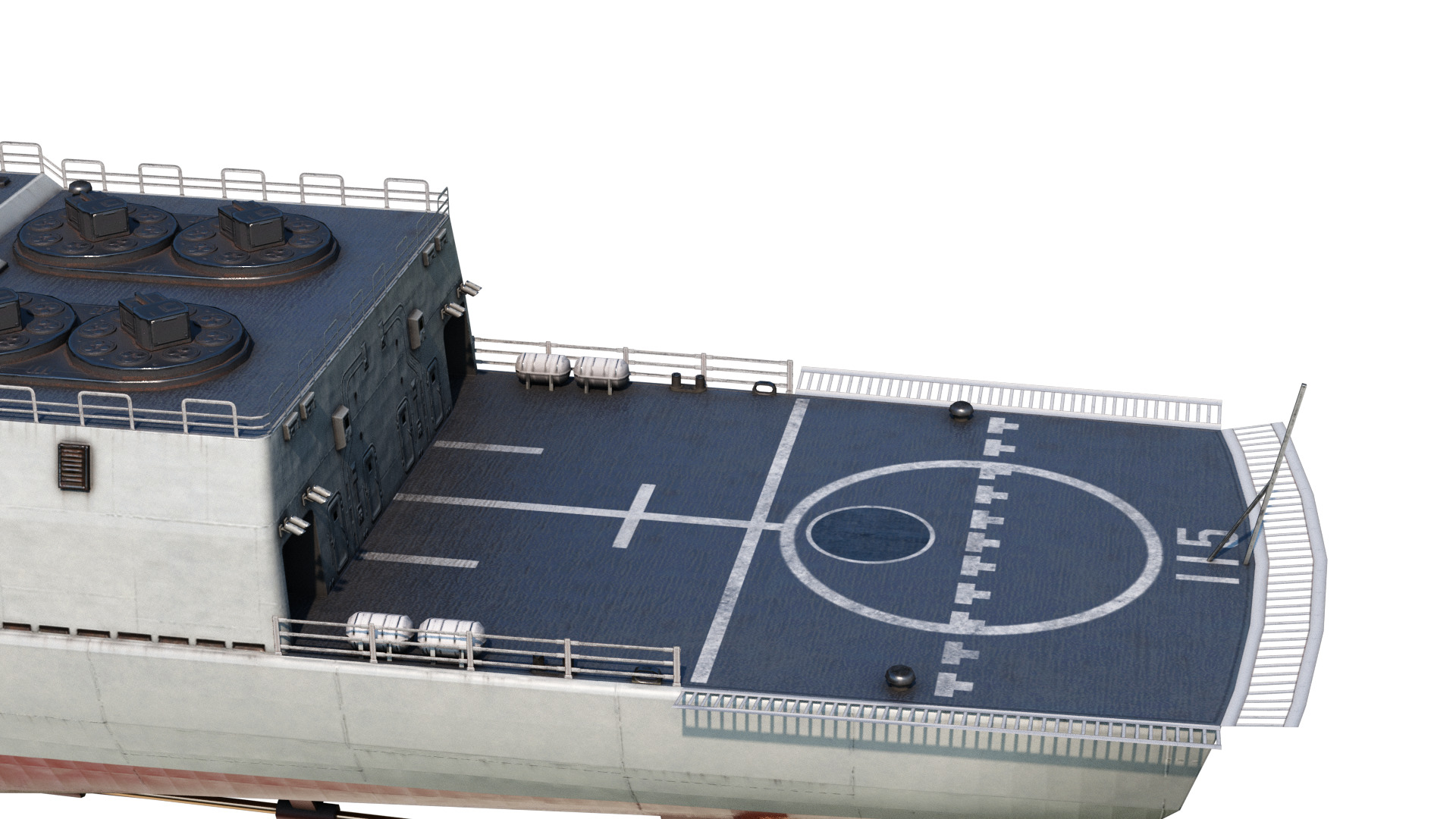 Chinese Navy Type 051C Destroyer PLAN Luzhou-class destroyer Low-poly 3D model_10