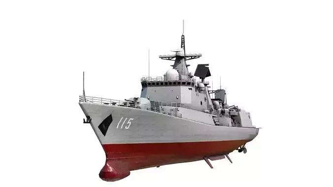 Chinese Navy Type 051C Destroyer PLAN Luzhou-class destroyer Low-poly 3D model