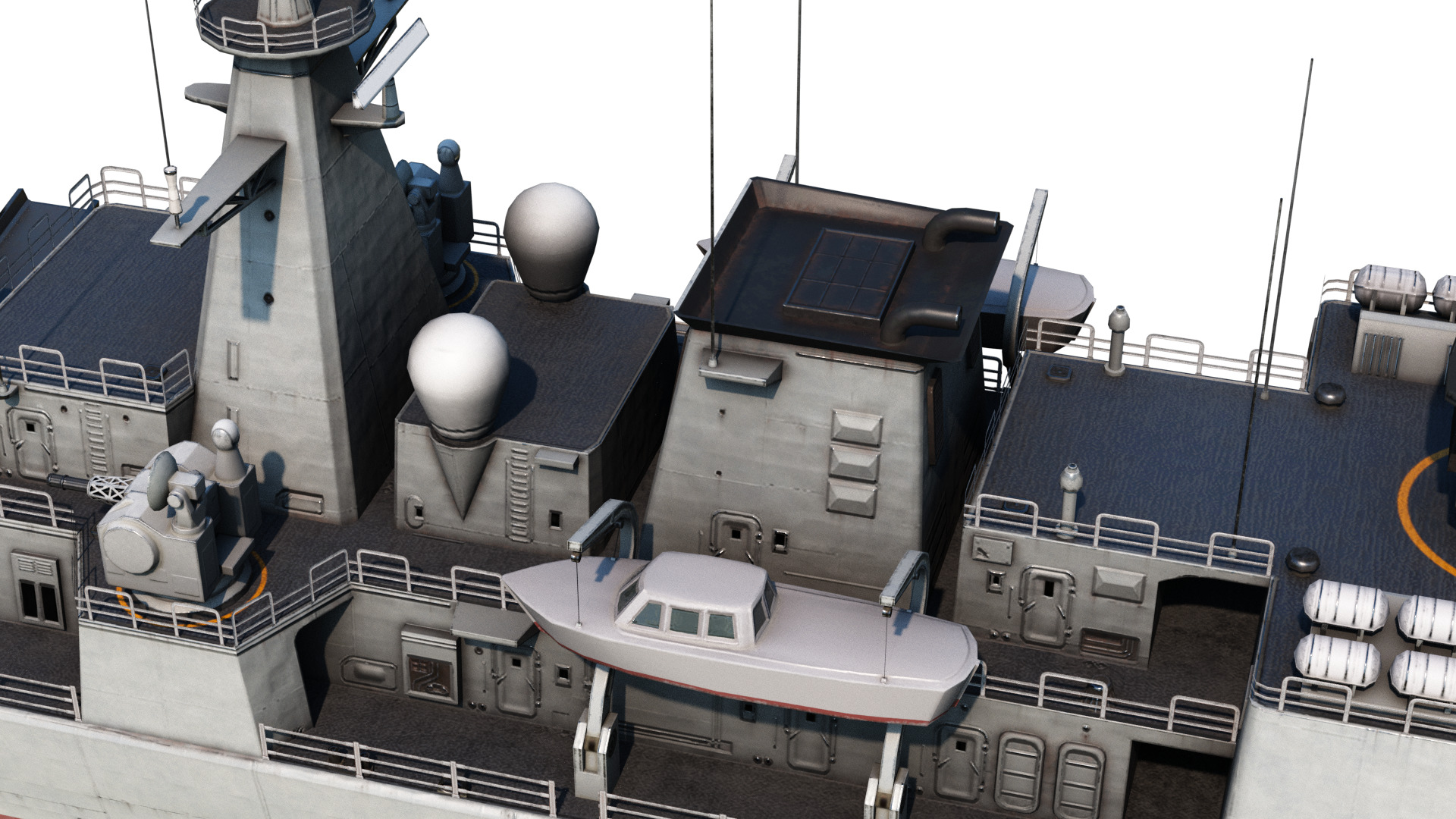 Chinese Navy Type 051C Destroyer PLAN Luzhou-class destroyer Low-poly 3D model_15