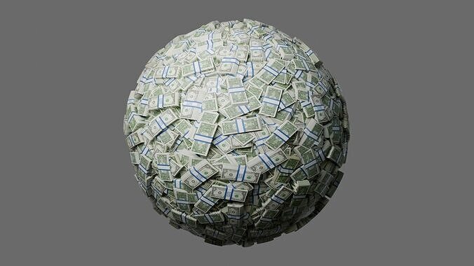 US 1 Dollar Pile Seamless PBR Material Texture