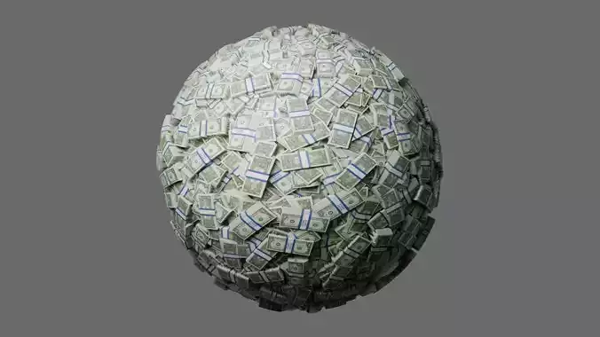 US 1 Dollar Pile Seamless PBR Material Texture