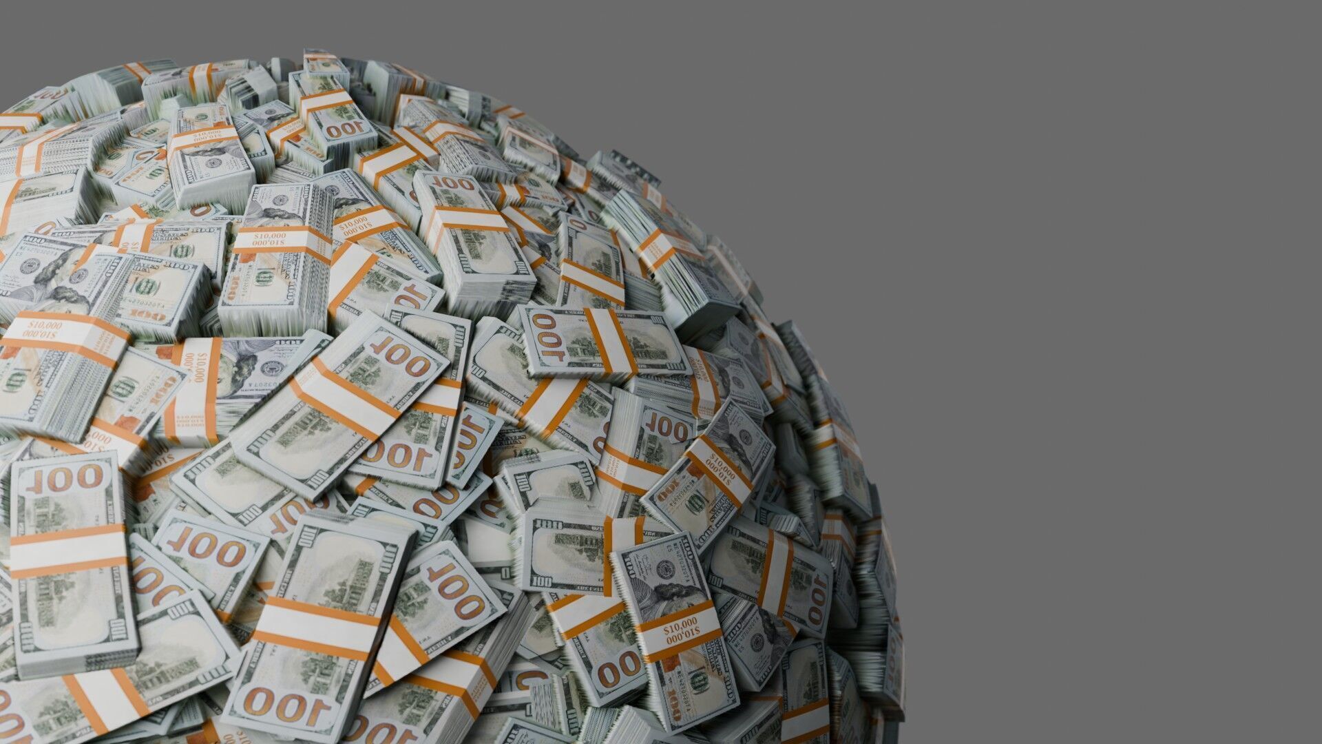 US 100 Dollar Pile Seamless PBR Material Texture_5